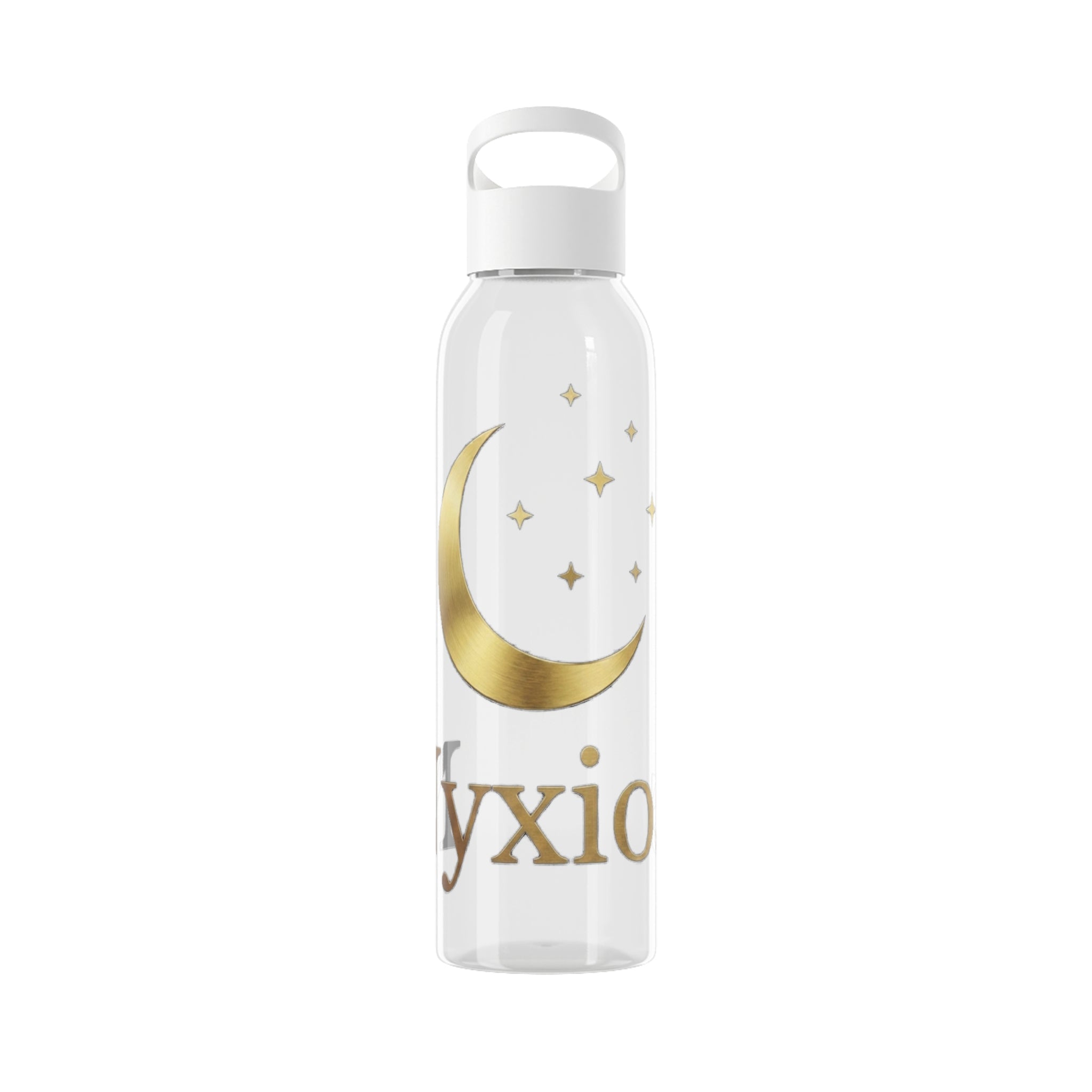 Celestial Moon Water Bottle — Gold Crescent Night Sky Design