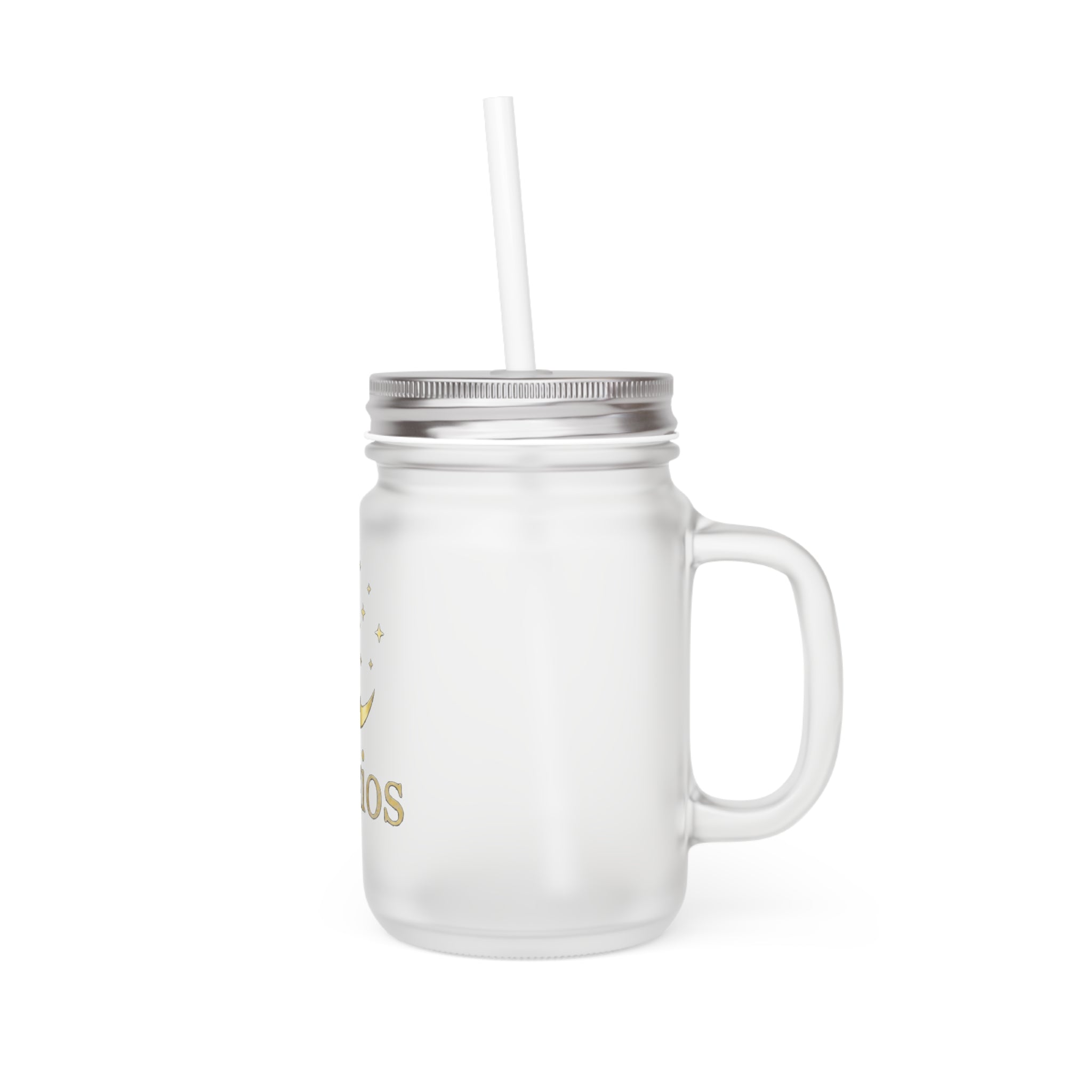 Nyxios Moon Mason Jar Tumbler — Frosted Glass Mason Jar with Lid & Straw