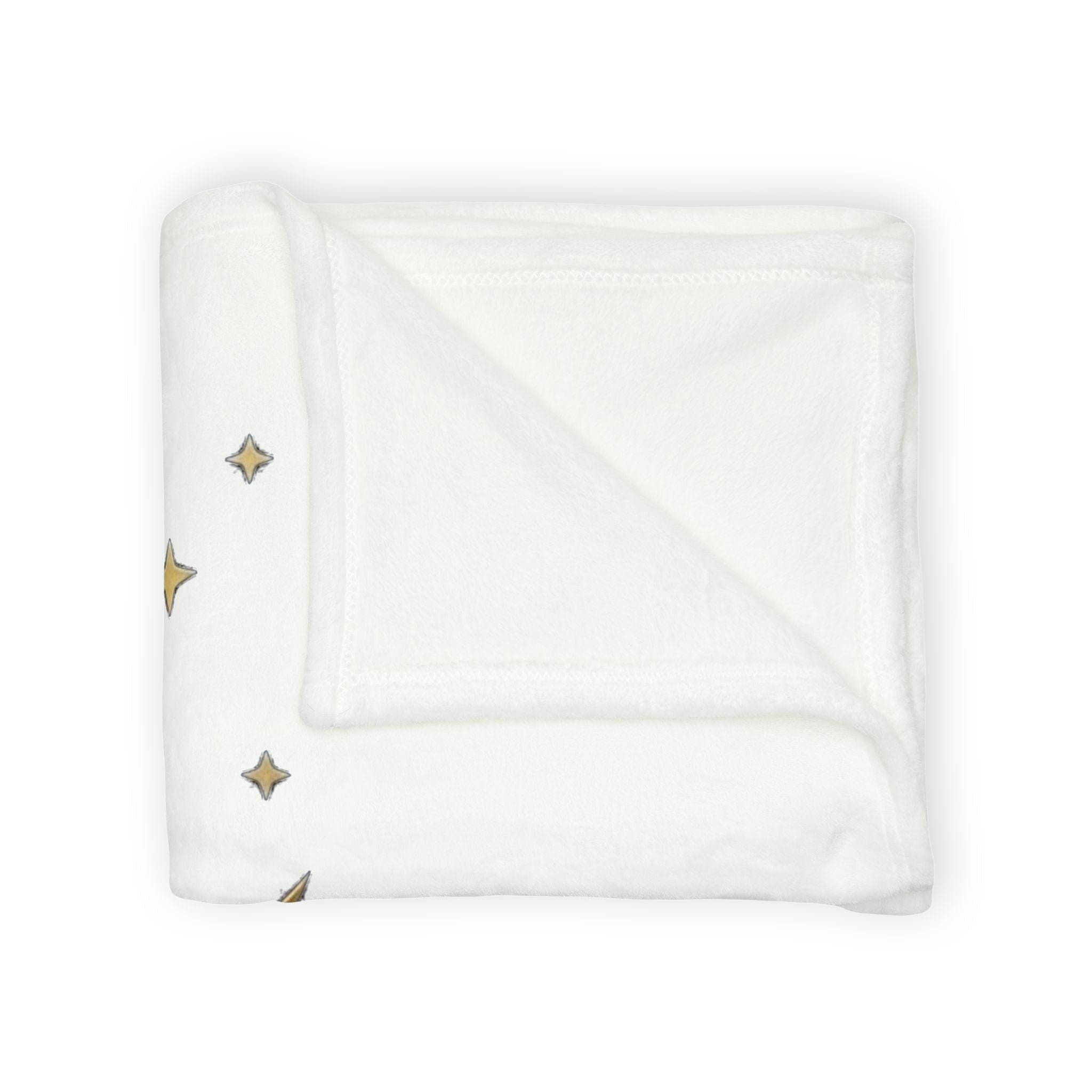 Nyxios Moonlight Blanket — Soft Polyester Throw with Gold Crescent & Stars